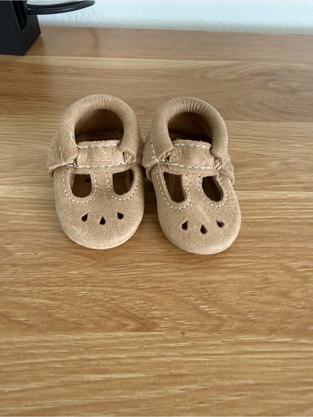 Freshly Picked Tan Suede Mary Jane Baby Shoes